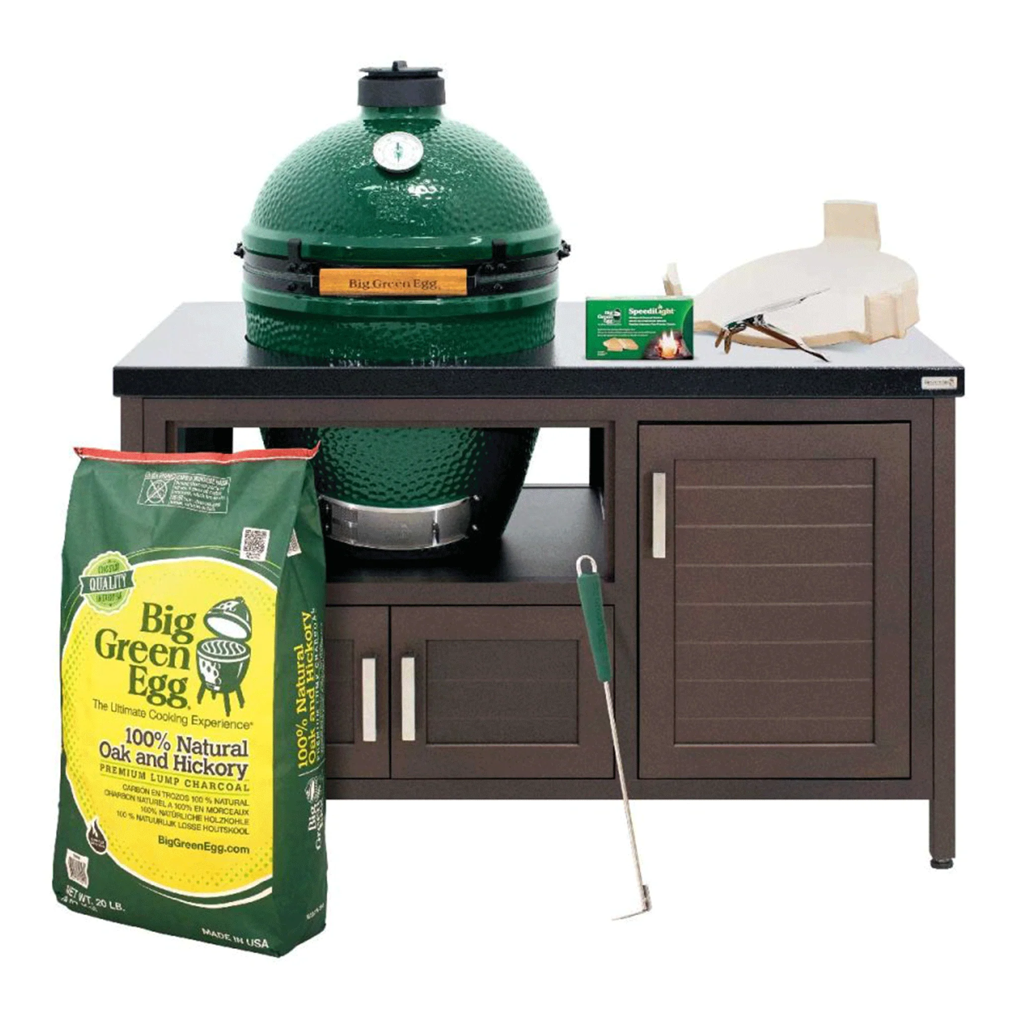 Large Big Green Egg in 50.4-inch Modern Farmhouse Table Package